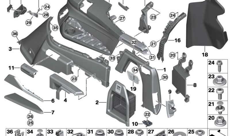 Revestimiento superior derecho del maletero OEM 51479892358 para BMW G07. Original BMW.