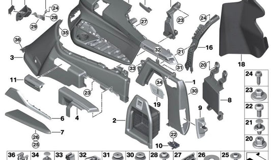 Leder -Kofferraumbeschichtung rechts für BMW X7 G07 (OEM 51479892386). Original BMW