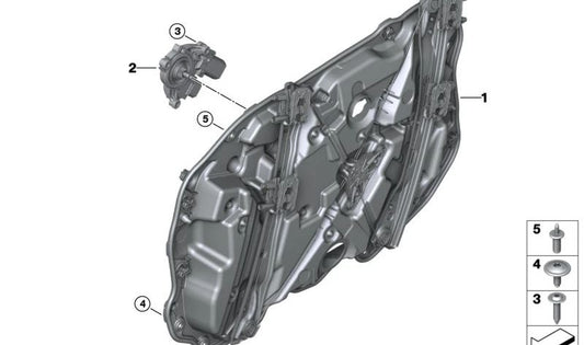 OEM 51335A8DA31 Suporte da porta da frente esquerda para BMW G60, G61, G90. BMW original.