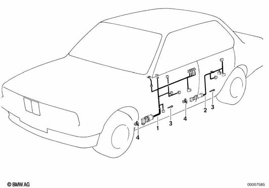 Rear right door wiring for various BMW models/series (OEM 61128366718). Original BMW.