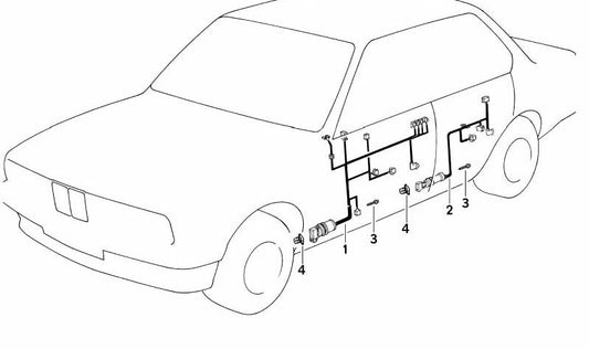 Rear left door wiring harness for BMW 5 Series E34 (OEM 61128366717). Original BMW