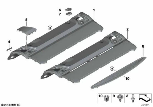 Rear shelf for BMW 5 Series F10, F10N, F18N (OEM 51468038183). Genuine BMW