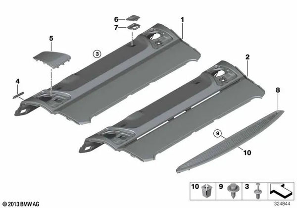 Blende para BMW F10, F18 Serie 5, F01, F02 Serie 7 (OEM 51469180238). Original BMW