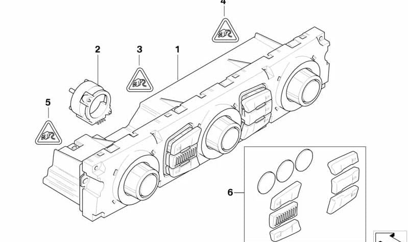 Módulo de control de climatizador automático OEM 64119122398 para BMW E60, E61, E63, E64. Original BMW.