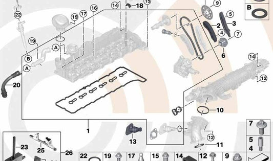 Elemento di fissaggio per serie BMW 3 F30, F31, F34, 4 F32, F33, F36, 5 F07, F10, F11, Serie 6 F06, F12, F13, 7 F01N, F02N, X3 F25, X4 F26, X5 F15 , X6 F16 (OEM 11618512374). BMW originale