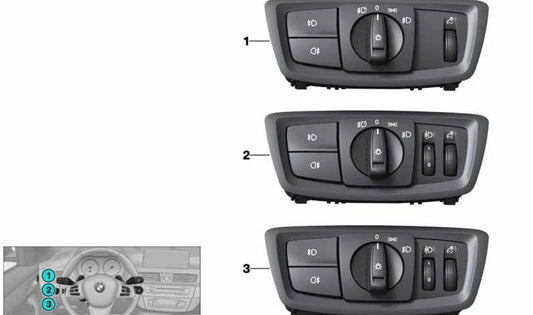 OEM Light Switch -Modul 61316847526 für BMW F20, F21, F22, F23, F39, F48, F49. Original BMW.