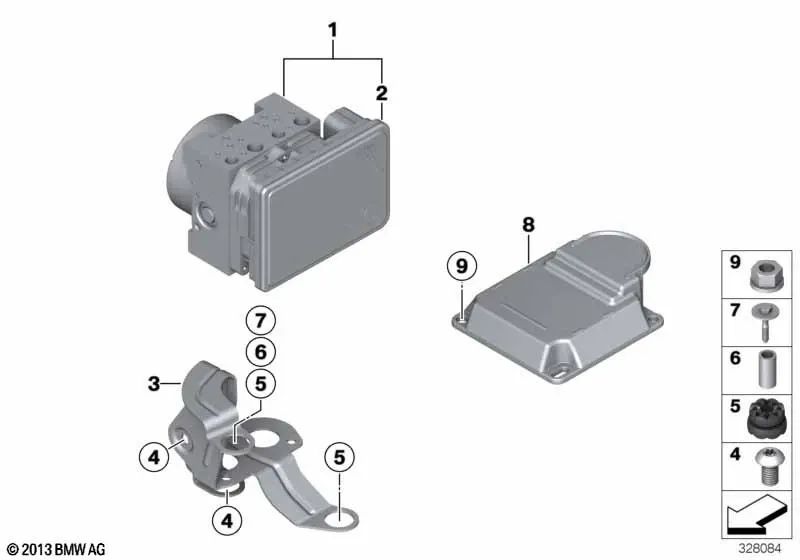 Soporte Hydroaggregat para BMW Serie 2 F87, F87N, Serie 3 F80, F80N, Serie 4 F82, F83 (OEM 34512284888). Original BMW