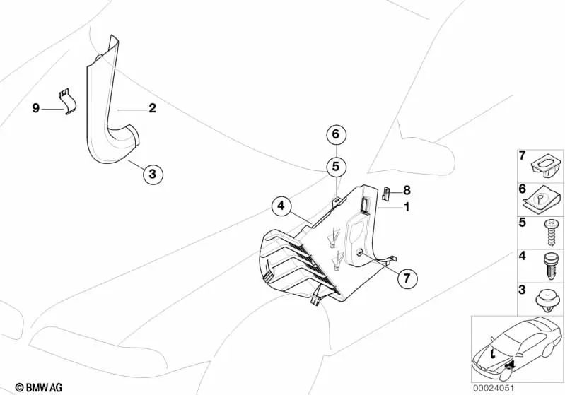 Botón de bloqueo para BMW Serie 3 E36, Serie 5 E39 (OEM 51438173510). Original BMW.