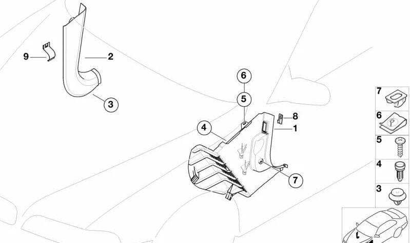 Panel lateral delantero izquierdo OEM 51438208325 para BMW Serie 5 (E39). Original BMW.