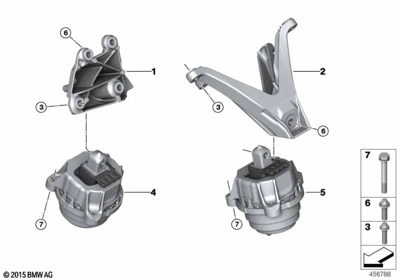 Soporte motor izquierdo para BMW F90, F90N, F91, F92, F93, F95, F95N, F96, F96N, G09 (OEM 22118089821). Original BMW