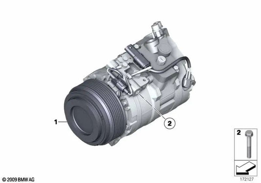 Compresor de Aire Acondicionado para BMW F07, F10, F11, F01, F02, E70N, E71 (OEM 64526987890). Original BMW.