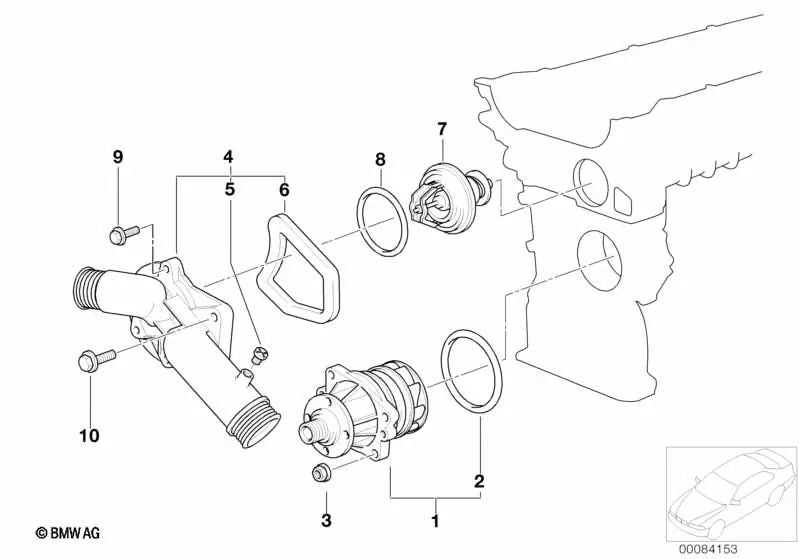 Brida de conexión para BMW E39, E38 (OEM 11531740478). Original BMW