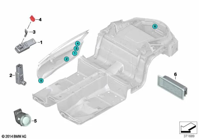 Luz derecha para BMW I15 (OEM 63316993774). Original BMW