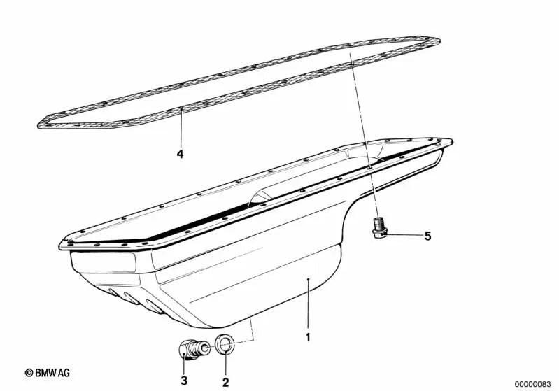 Cárter de aceite para BMW E21, E28 (OEM 11131278807). Original BMW