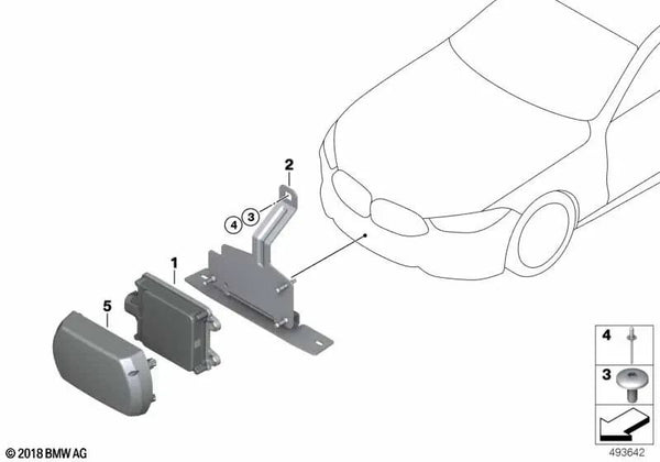 Soporte para sensor de radar delantero para BMW G14, G15, G16 (OEM 66318092297). Original BMW