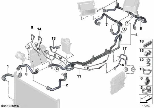 Tubo de avance para BMW Serie 7 G12 (OEM 17128642039). Original BMW