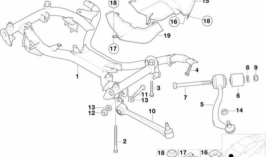 Soporte del eje delantero para BMW E38 (OEM 31111094321). Original BMW