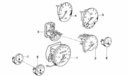 Cuadro de instrumentos / Velocímetro OEM 62121372229 para BMW E30. Original BMW.