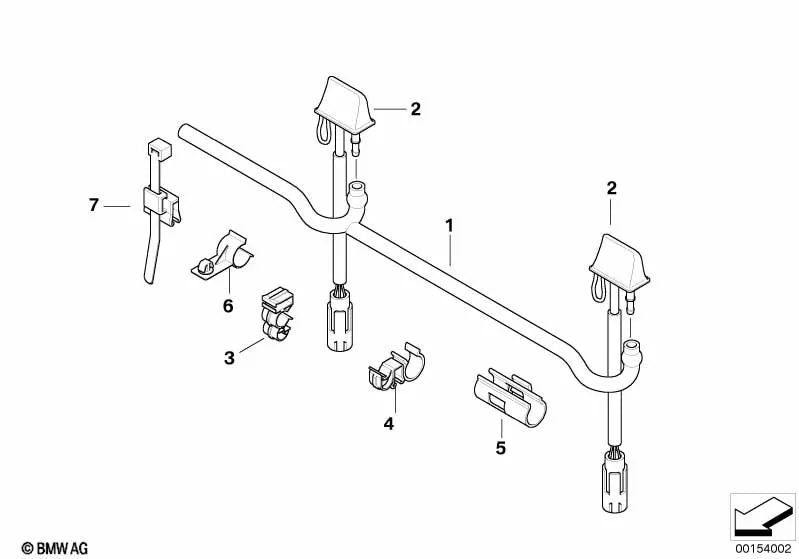 Washer system pipe for BMW 3 Series E92, E92N, E93, E93N (OEM 61667135410). Original BMW