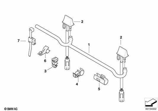 Tubería del sistema de lavado para BMW Serie 3 E92, E92N, E93, E93N (OEM 61667135410). Original BMW