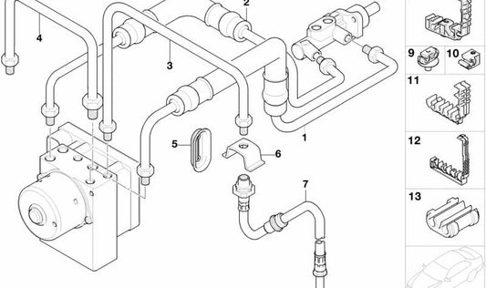 Tubería para BMW E46 (OEM 34326752413). Original BMW