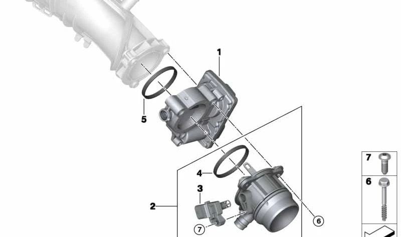 Sensore di pressione e temperatura OEM 13628489537 per BMW F70, U06, U11, U12, U10, F65, F66, U25. BMW originale.