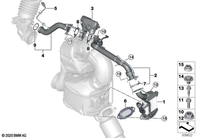 Hexagonale Schraube mit Waschmaschine für BMW 3 G20 -Serie, G21, 4 G22 -Serie, G26, 5 G30N -Serie, 6 G32N -Serie, 7 G11N -Serie, Serie 8 G14, X3 G01, X4 G02, X5 G05, X6 G06, X7 G07 (Oem) 11717828902). Original BMW