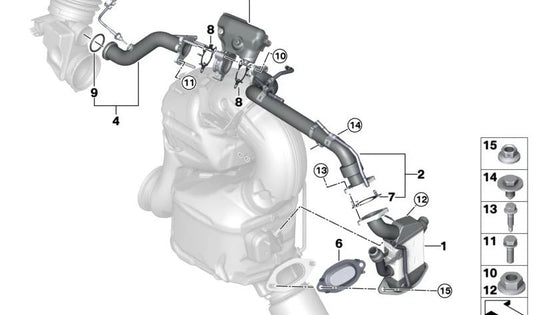 Tuerca de brida OEM 11628517274 para BMW (Modelos G20, G21, G22, G23, G26, F10, F11, G30, G31, G32, F01, F02, G11, G12, G14, G15, G16, G01, G02, E70, F15, G05, E71, F16, G06, G07). Original BMW.