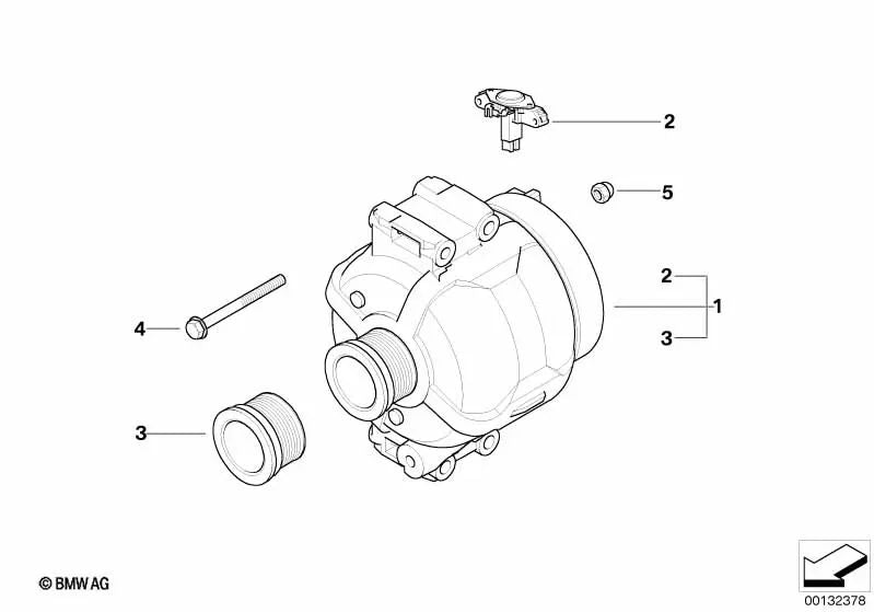 Polea para BMW E87, E90, E90N, E91, E91N, E92, E93 (OEM 12317792020). Original BMW