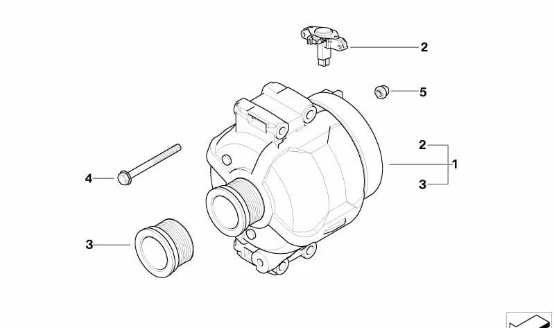 Regler für BMW 1er E81, E82, E87, E88, 3er E90, E91, E92, E93, 5er E60, E61, 6er E63, E64, 7er E65, X3 E83, Z4 E85 (OEM 12317540657). Original BMW