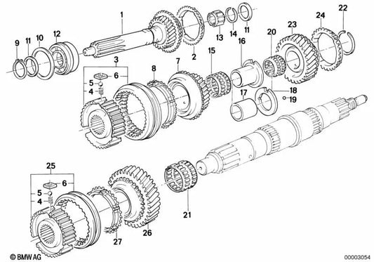 Support washer for BMW 3 Series E21, E30 5 Series E12, E28, E34 6 Series E24 7 Series E23 (OEM 23211207172). Original BMW.