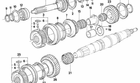 Circlip OEM 23221209435 for BMW E21, E30, E12, E28, E34. Original BMW.