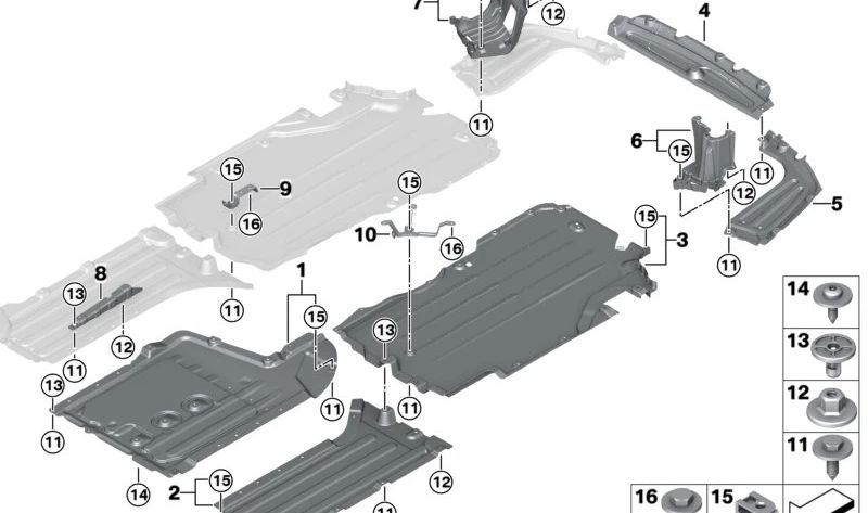 Revestimiento inferior trasero izquierdo para BMW X5 G05, X6 G06 (OEM 51757476000). Original BMW.