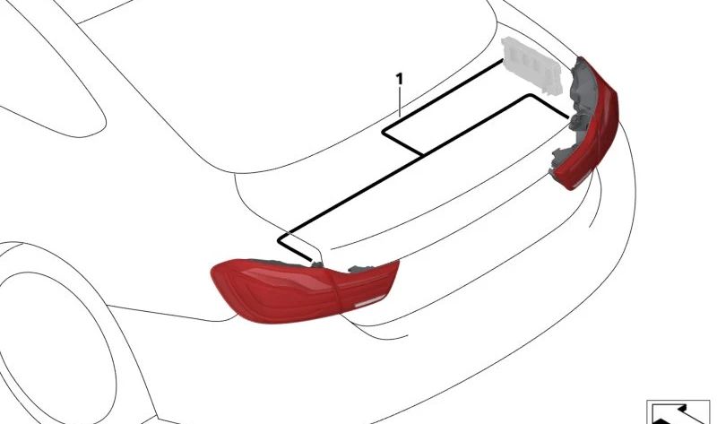 Cableado para portón trasero para BMW F82 (OEM 61126831264). Original BMW