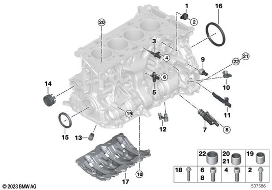 Sensor de presión de aceite para BMW Serie 2 U06, Serie 5 G60, Serie 7 G70, X1 U11, U12, X5 G05N, G18N, X6 G06N, X7 G07N, XM G09 (OEM 12618482216). Original BMW