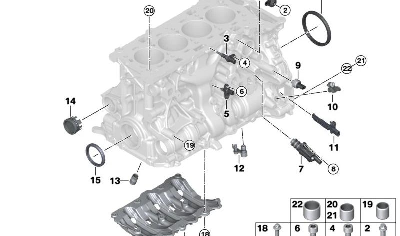 Sensor de detonación OEM 13629845632 para BMW U06, G20, G21, G22, G23, G26, G05, G18, G06, G07. Original BMW