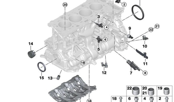 Sensor de detonación OEM 13629845632 para BMW U06, G20, G21, G22, G23, G26, G05, G18, G06, G07. Original BMW