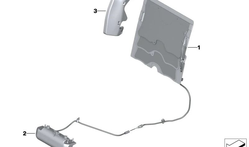 Refuerzo lateral izquierdo del respaldo OEM 52109484459 para BMW F70, U06, U11, U12, U10. Original BMW.