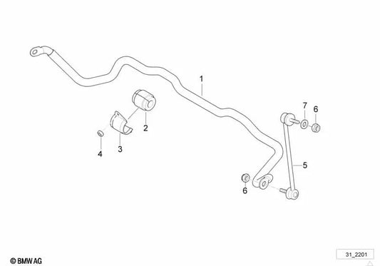 Estabilizador delantero para BMW E38 (OEM 31351092914). Original BMW.