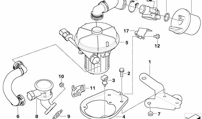 Druckrohr für BMW X3 E83 (OEM 11723420627). Original BMW.