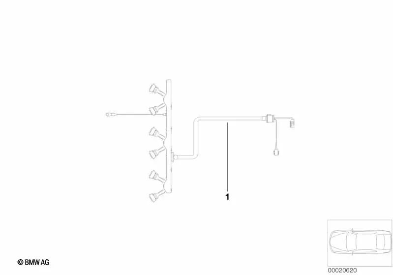 Engine Wiring Ignition Module for BMW Z4 E85, E86 (OEM 12517836616). Genuine BMW