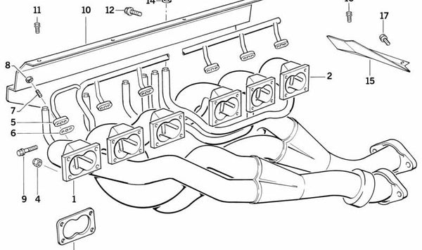 Colector de Escape para BMW Serie 5 E34 (OEM 11621318713). Original BMW