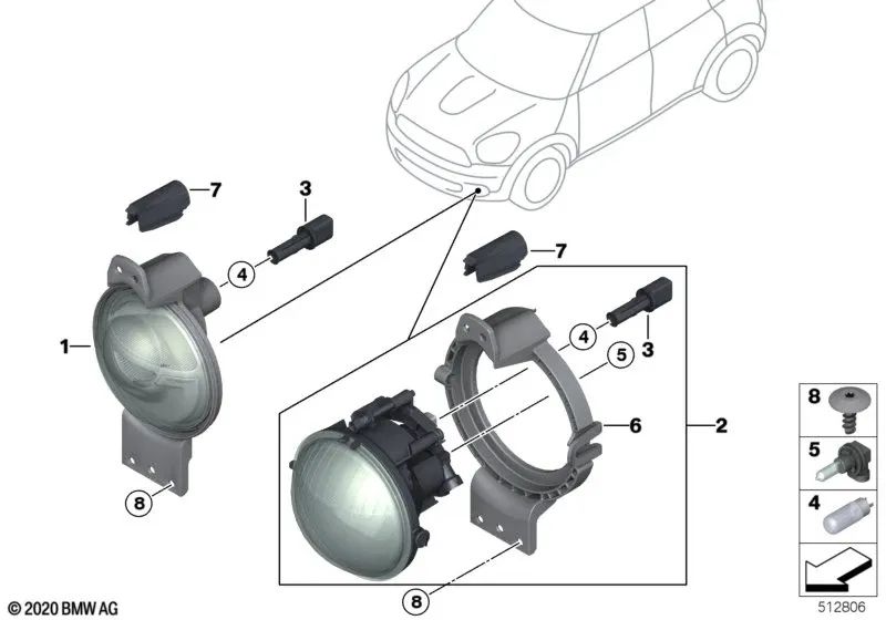 Casquillo Housing Repair Set pour BMW 1 E81 Series, E82, E87, E88, F20, F21, F52, série 2 F22, F23, F45, F46, F87, série 3, E36, E46, E90, E91, E92, E93, F30, F31, F34, F35, F80, G20, série 4 F32, F33, F36, F82, F83, série 5 E39, E60, E61, F0