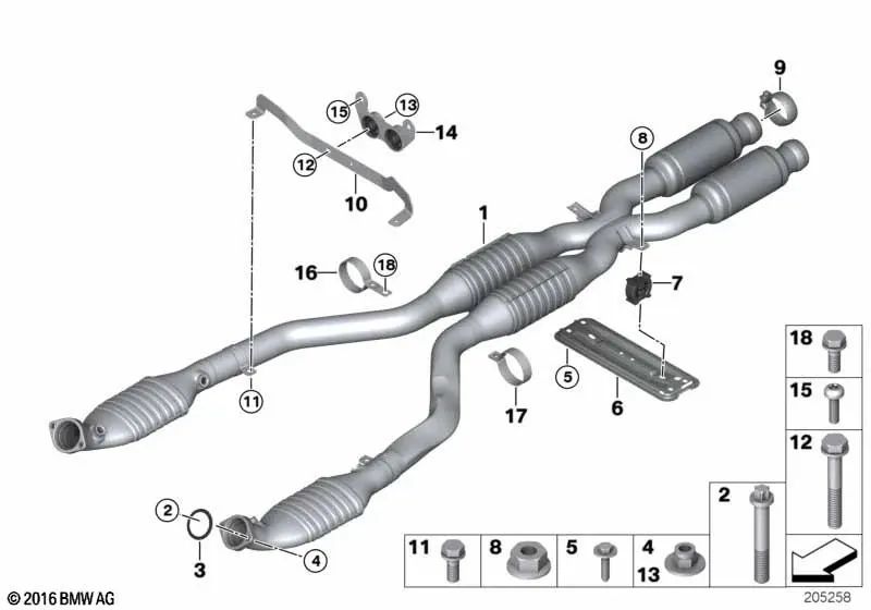 Unterstützung für BMW 3er E90, E92, E93 (OEM 18207841051). Original BMW