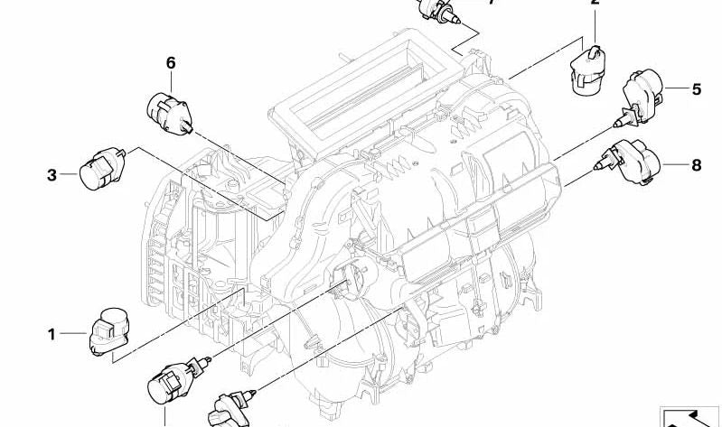 Motor del actuador de recirculación de aire OEM 64116942991 para BMW E60, E61, E63, E64. Original BMW.