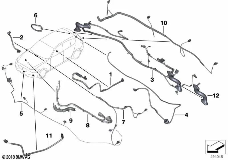 Kabelsatz EPS para BMW Serie 1 F20N, F21, F21N, Serie 2 F22, F87, Serie 3 F80 (OEM 61129313129). Original BMW