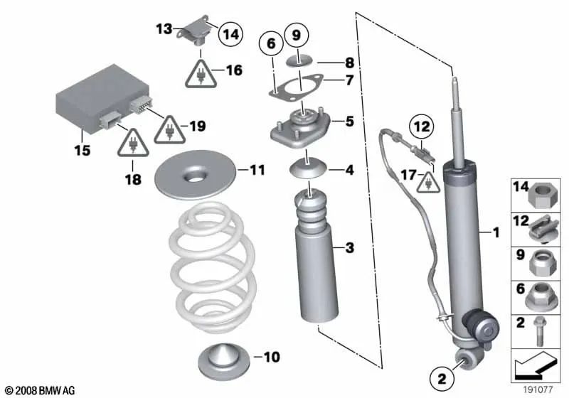 Base para el muelle inferior para BMW Z4 E89 (OEM 33506784924). Original BMW.