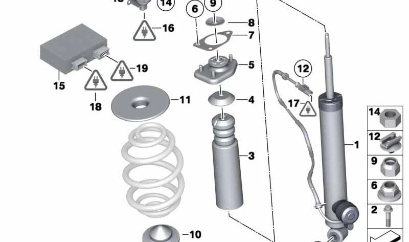 Amortiguador trasero izquierdo para BMW E89 (OEM 37126790001). Original BMW