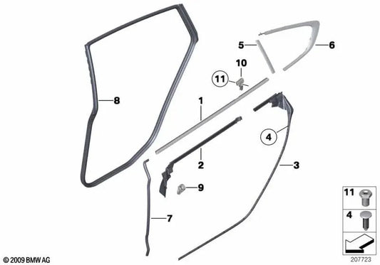 Blende Seitenscheibe izquierda para BMW Serie 5 F07, F07N (OEM 51357196419). Original BMW