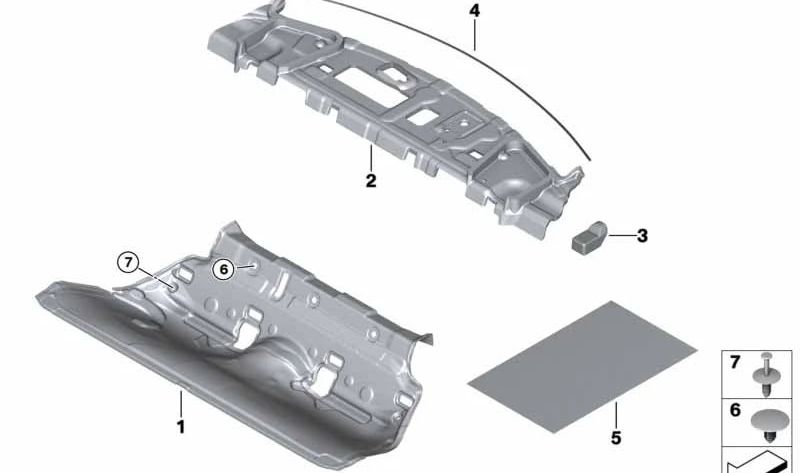 Sound insulation and protection OEM 51467395680 for BMW F22, F87. Original BMW.